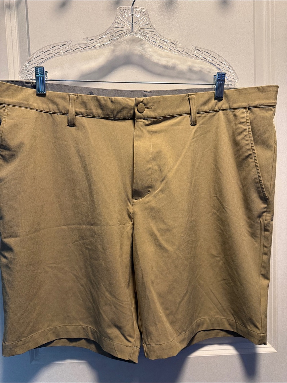 adidas Men's Flat-Front Shorts in Tan
